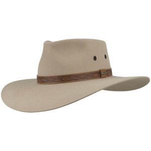 Territory Hat by Akubra in Sand. Pure fur-felt, made in Australia