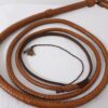 Bullwhip 8 ft Natural Tan handcrafted full-grain leather whip for training, performance, and collection.
